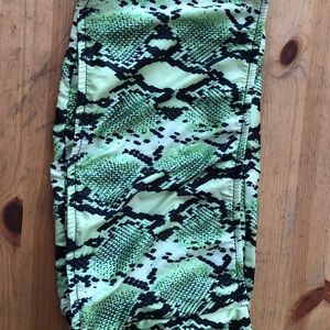 Size L tube top (green snake skin print)